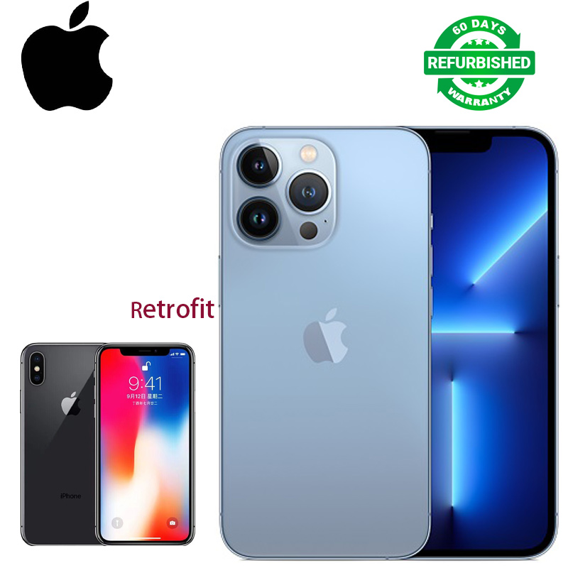 Refurbished iPhone x Retrofit iPhone13Pro 5.8 inch A11Bionic Face ID 64GB/256GB 2716mAh Single SIM 2G 3G 4G/LTE 12MP+7MP