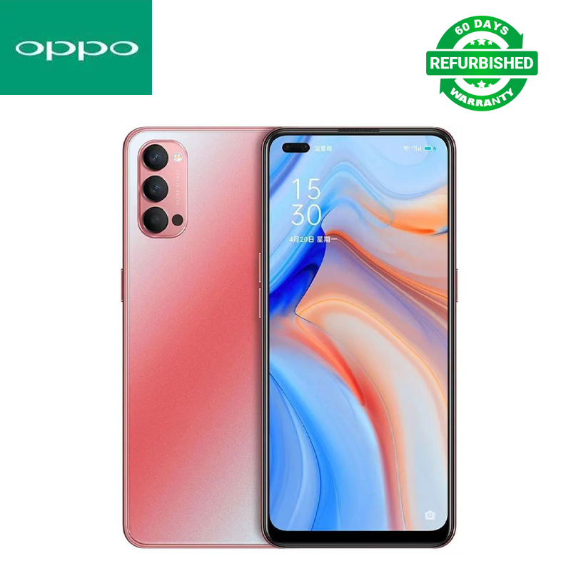 Refurbished OPPO Reno4 5G Original screen AMOLED with fingerprint 8GB+128GB 6.4 inches 48MP+32MP 4020mAh Face ID Dual SIM (Nano SIM) Qualcomm Snapdragon 765G