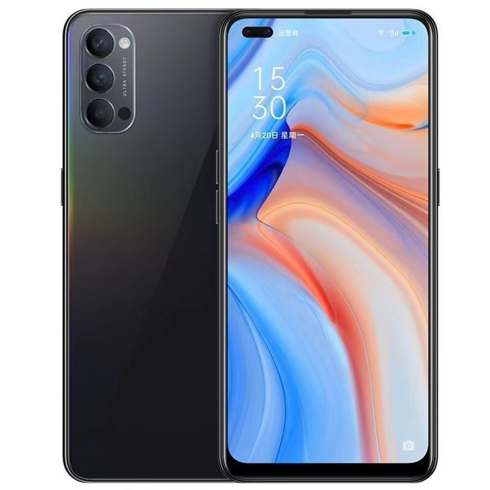 Refurbished OPPO Reno4 5G Original screen AMOLED with fingerprint 8GB+128GB 6.4 inches 48MP+32MP 4020mAh Face ID Dual SIM (Nano SIM) Qualcomm Snapdragon 765G