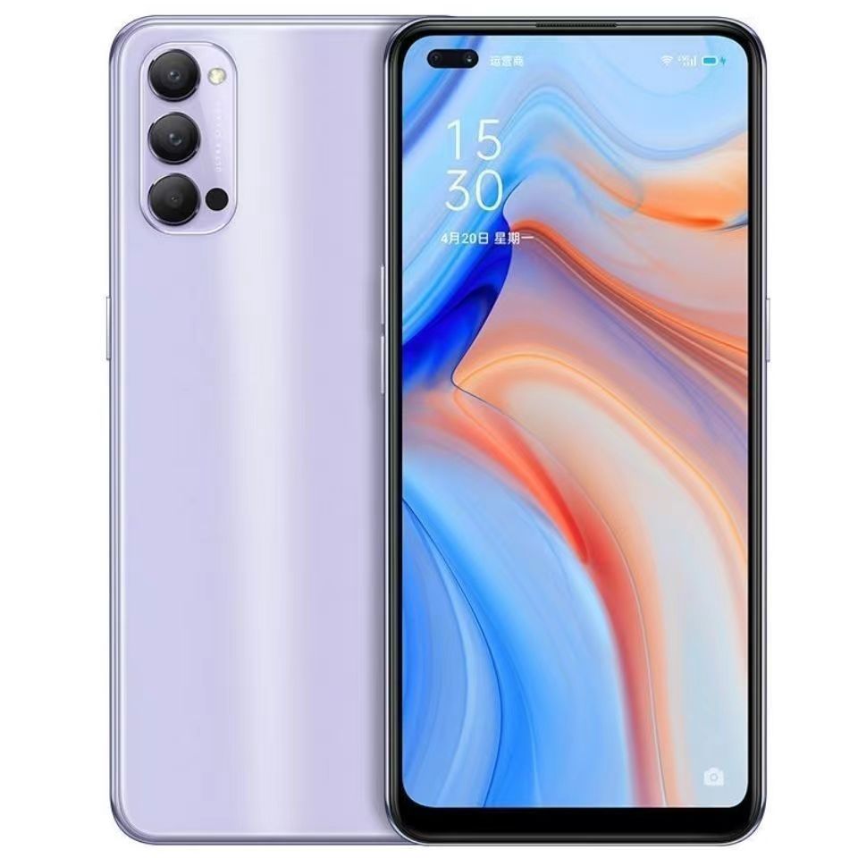 Refurbished OPPO Reno4 5G Original screen AMOLED with fingerprint 8GB+128GB 6.4 inches 48MP+32MP 4020mAh Face ID Dual SIM (Nano SIM) Qualcomm Snapdragon 765G