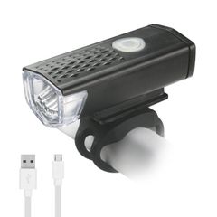 Bicycle headlight USB charging night riding super bright lighting headlight mountain bike riding equipment Black
