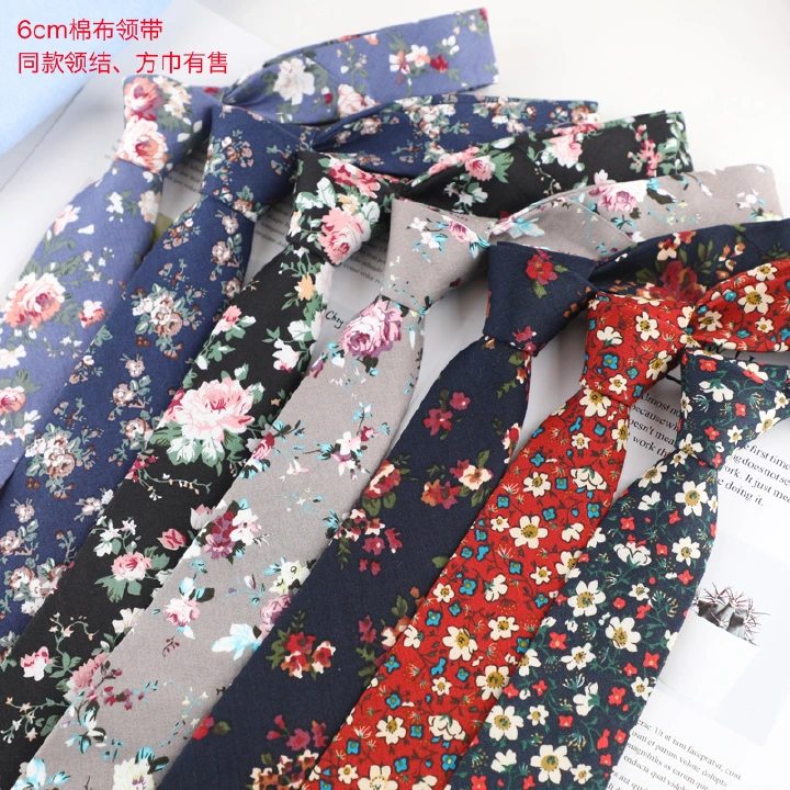 Men of England printing fashion tie han edition men leisure small character pattern skinny floral cotton tie spot