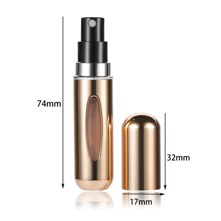 MUB - 5ml 8ml Mini Portable Aluminum Atomizer Refillable Perfume Bottles Scent Pump Spray Bottle Parfum Empty Cosmetic Container