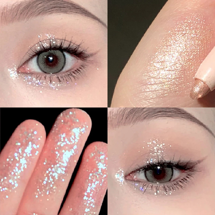 Diamond Glitter Eyeshadow Liner Pencil Eye Makeup Highlighter Waterproof Matte Pink Silkworm Champagne Gold Eyeliner Pen