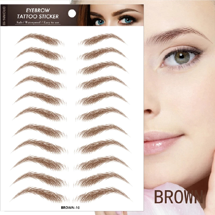 4D Hair Like Eyebrows Stickers Makeup Waterproof Eyebrow Tattoo Sticker Long Lasting Natural Fake Eyebrow Stickers Cosmetics