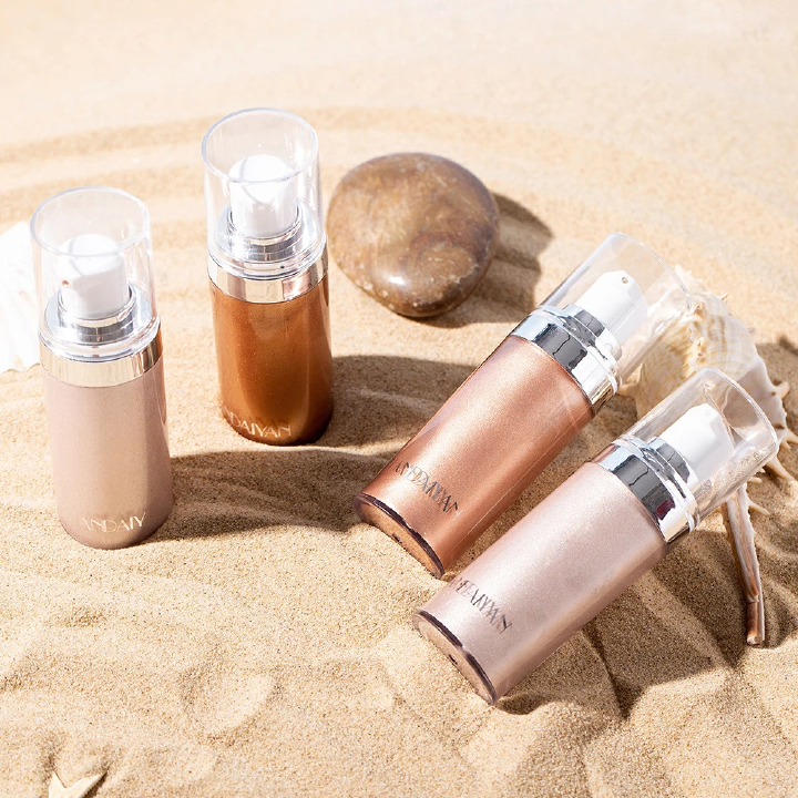 4 Colors Shimmer Spray Highlighter Illuminator Face Contouring Brighten Body Bronzer Glitter Liquid Highlight Makeup Cosmetic
