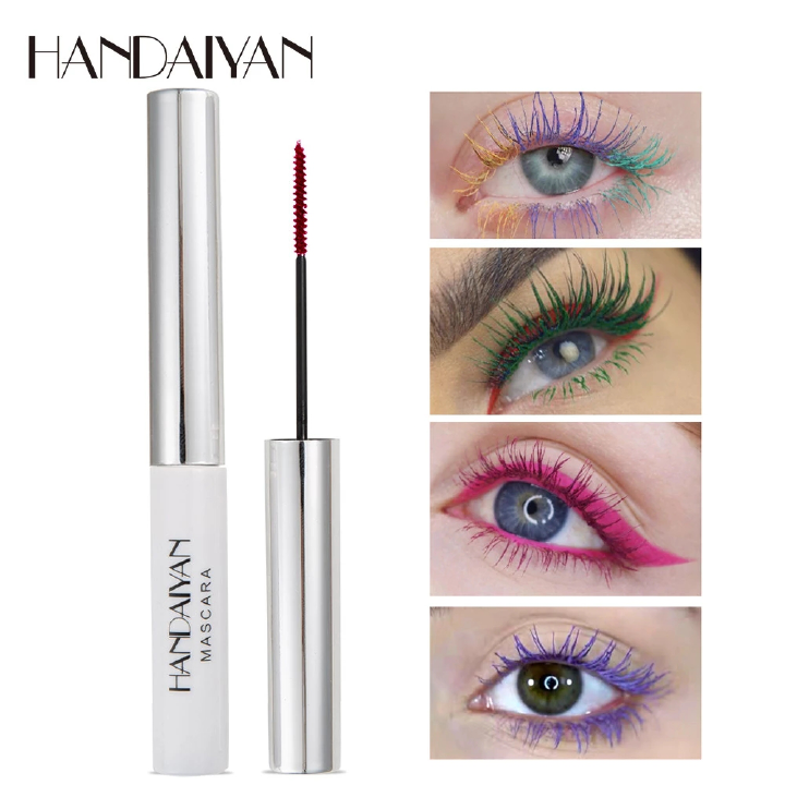 HANDAIYAN Colorful Eyelash Mascara Waterproof Eye Lashes Extension Curling Lengthen White Green Colors Cosplay Cosmetic