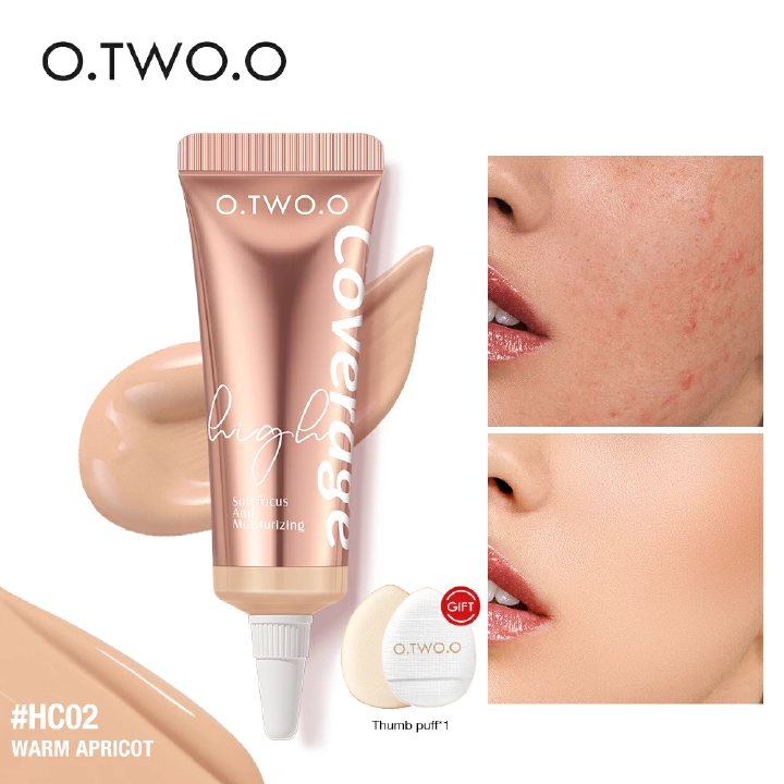 O.TWO.O Concealer Cream 4 Colors Waterproof Light Full-Coverage Dark Circles Face Scars Acne Cover 10ml Face Concealer Makeup
