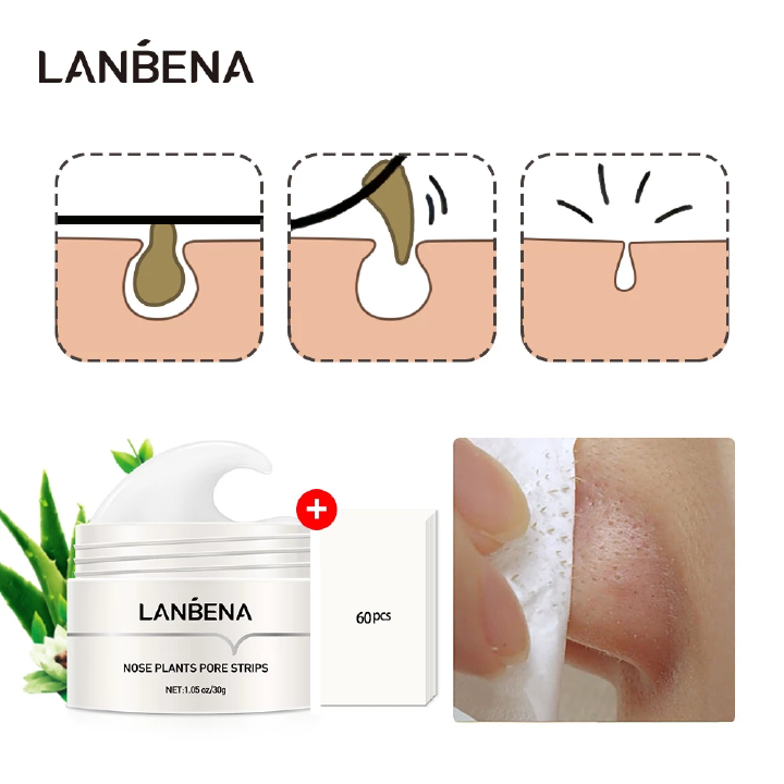 LANBENA Face Blackheads Remover Peel Off Black Dots Mask Skin Care Product Nose Pore Strips Stickers Acne Treatment Facial Masks