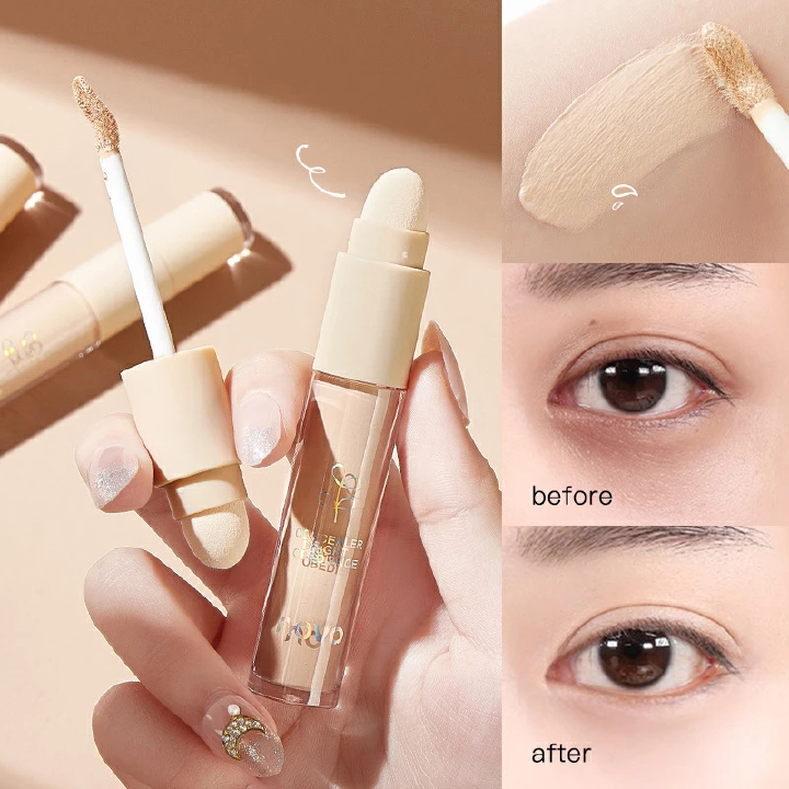 NOVO Double Head Concealer Facial Professional Cosmetics Cover Spots Acne Marks Dark Circles Natual Face Makeup Concealer Pen
