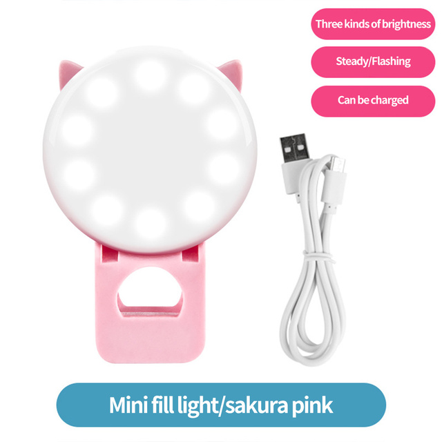 Universal Led Selfie Ring Light Portable Mobile Phone Beauty Lighting Night Darkness Selfie For Phone Photo Camera Fill Lights