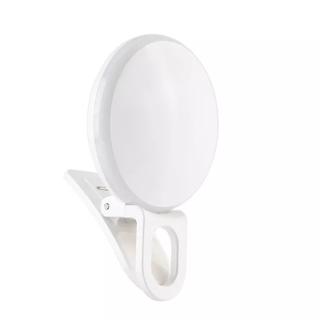 Usb Led Selfie Ring Portable Mini Round Mobile Phone Tablet Timer Clip For Beauty Photography Fill Lights Enhancing Rechargeable