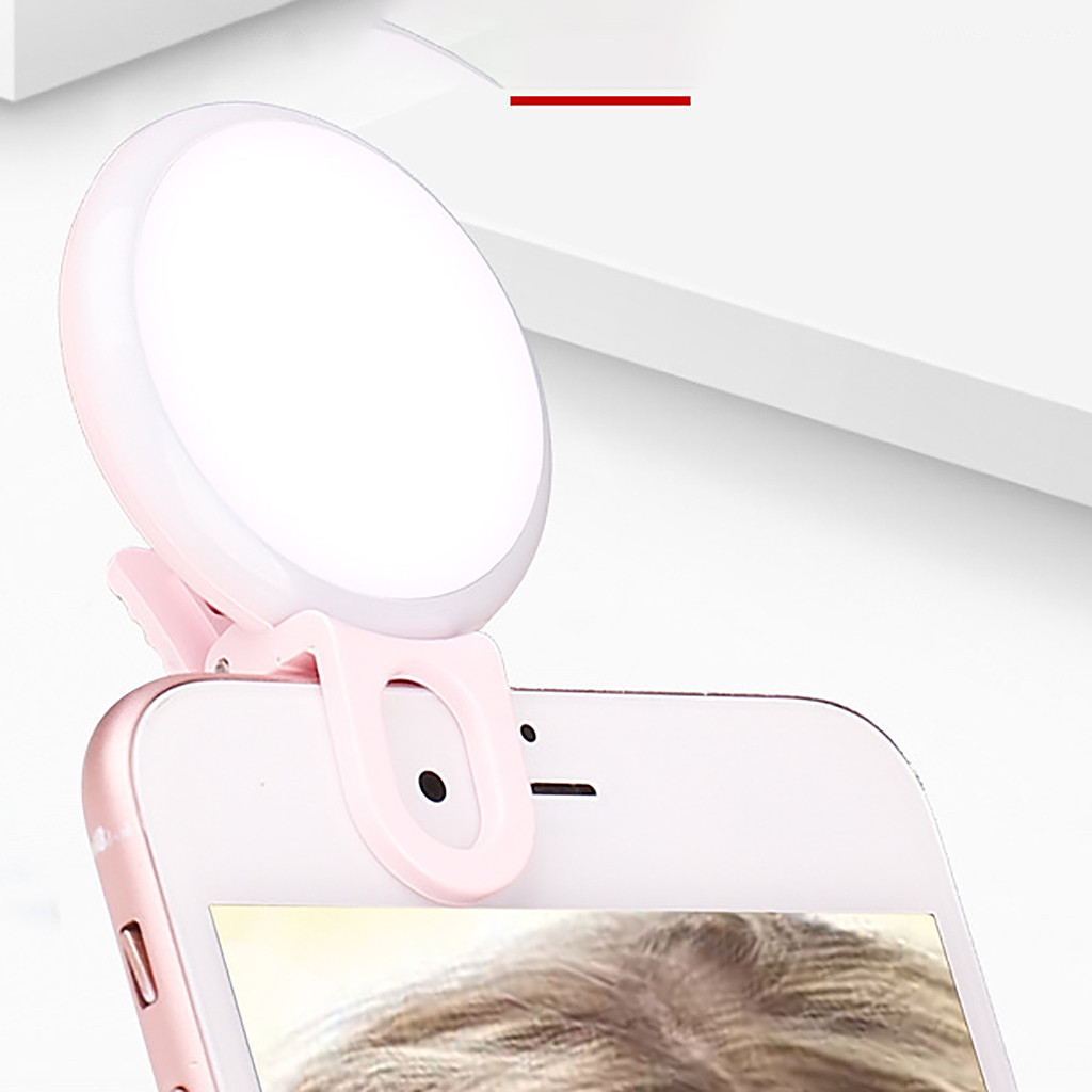 Usb Led Selfie Ring Portable Mini Round Mobile Phone Tablet Timer Clip For Beauty Photography Fill Lights Enhancing Rechargeable