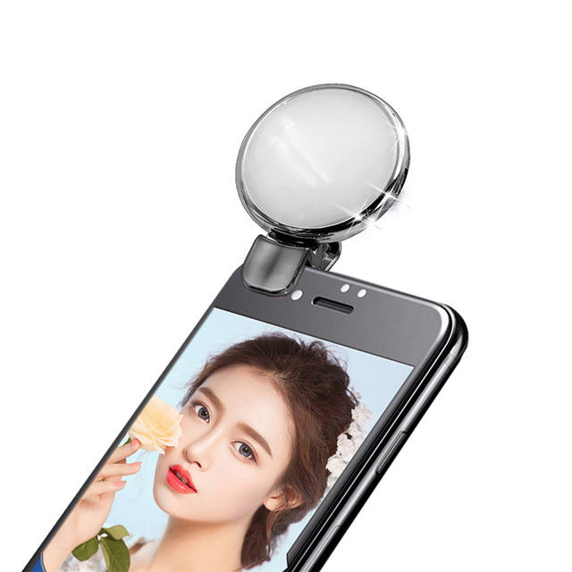 HONGDAK LED Ring Fill Light Portable Mobile Phone Selfie Lamp Lighting Luminous Ring Clip For  IPHONE