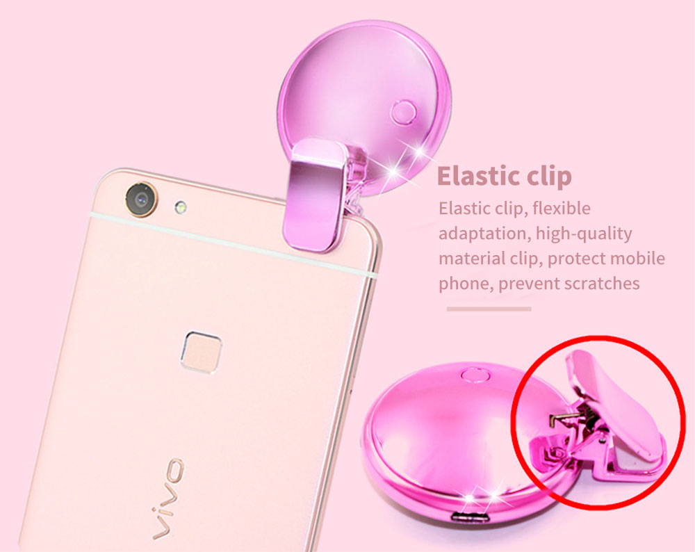 HONGDAK LED Ring Fill Light Portable Mobile Phone Selfie Lamp Lighting Luminous Ring Clip For  IPHONE