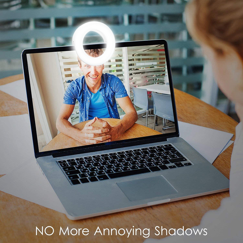 Ulanzi Universal Ring Fill Light Clip Mobile Phone Selfie Lamp 3200-6500k LED Video Lights Portable for iPhone iPad PC Laptop