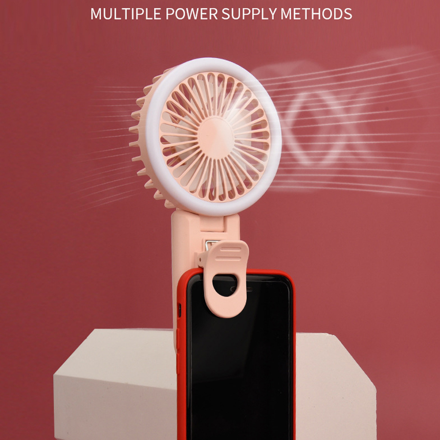 Selfie Ring Light LED Flash Phone Lens Light USB Rechargeable Clip Mobile Phone Fill Lamp Selfie Lights Clip Cellphone Lamp Fan
