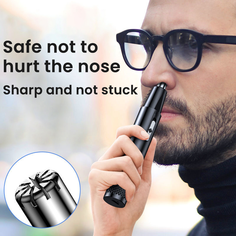 Electric Shaving Nose Ear Trimmer Double Blade Head Rechargeable Nose Hair Trimmer for Men Shaving Hair Removal Razor Beard