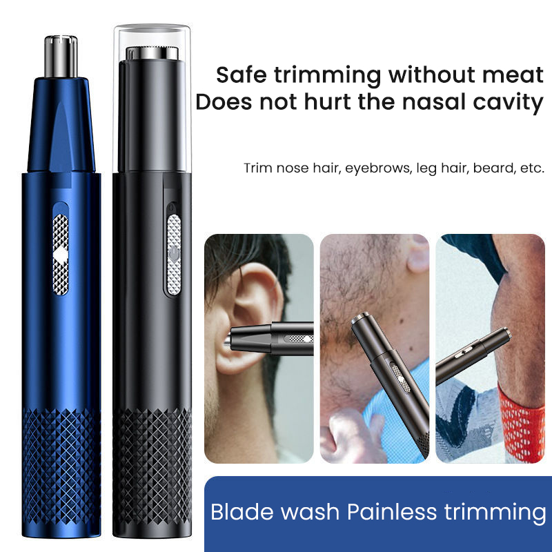 Electric Shaving Nose Ear Trimmer Double Blade Head Rechargeable Nose Hair Trimmer for Men Shaving Hair Removal Razor Beard