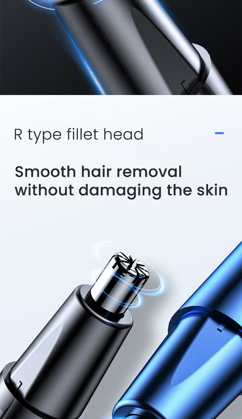 Electric Shaving Nose Ear Trimmer Double Blade Head Rechargeable Nose Hair Trimmer for Men Shaving Hair Removal Razor Beard