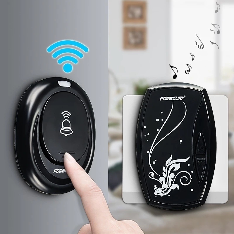 Waterproof Wireless Doorbell with 36 Chimes Single Receiver Plug-in Type Door Bell Cordless Smart Home Door Bells