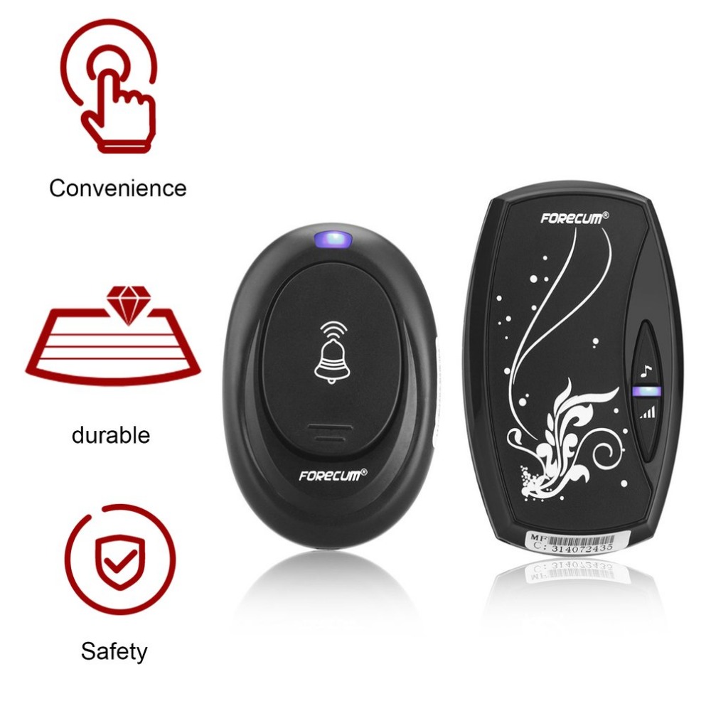 Waterproof Wireless Doorbell with 36 Chimes Single Receiver Plug-in Type Door Bell Cordless Smart Home Door Bells