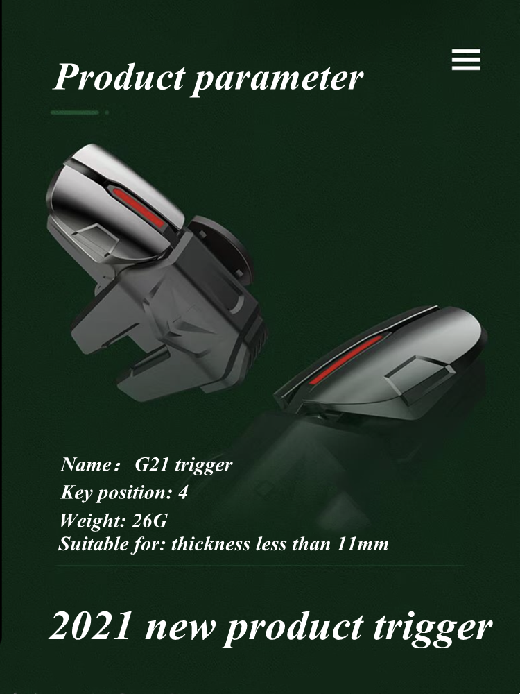 Mobile Game Trigger for  Phone Gaming Controller Gamepad Joystick Aim Shooting L1 R1 Alloy Key Button for IPhone Android