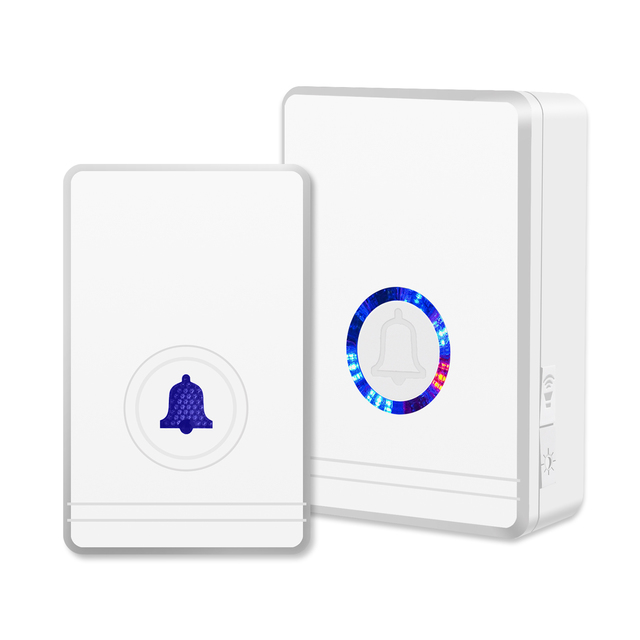 Outdoor Wireless Doorbell 1300ft/396m Security Alarm Welcome Chime Bell Kit 48 Ringtones 97db IP66 Waterproof Door Bell