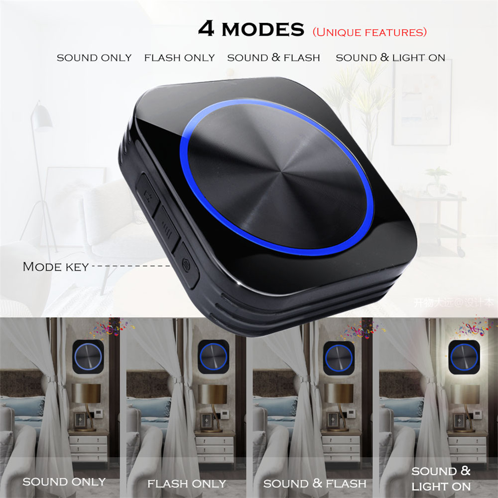 Self-Powered Wireless Doorbell Without Battery Waterproof 150M Remote EU Plug Home Door Bell Ring Call 4 Model 58 Music