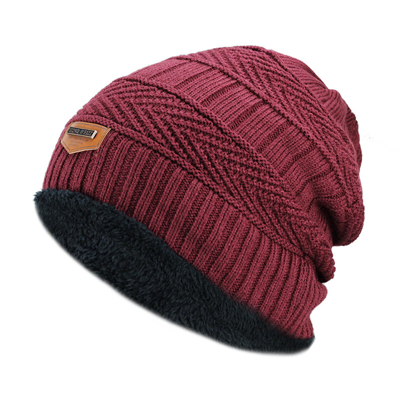 Beanies Men Winter Hat Women Knitted Hats For Men Cap Winter Beanie Hat Thick Warm Brimless Fur Bonnet Men's Cap