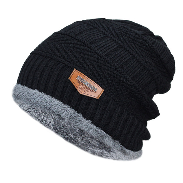 Beanies Men Winter Hat Women Knitted Hats For Men Cap Winter Beanie Hat Thick Warm Brimless Fur Bonnet Men's Cap