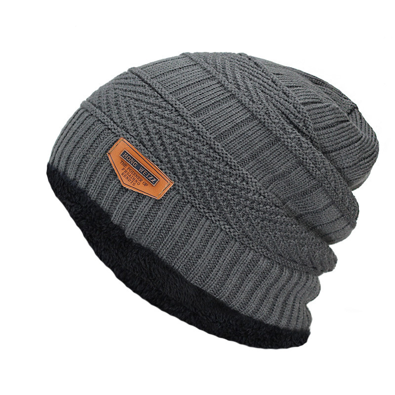 Beanies Men Winter Hat Women Knitted Hats For Men Cap Winter Beanie Hat Thick Warm Brimless Fur Bonnet Men's Cap