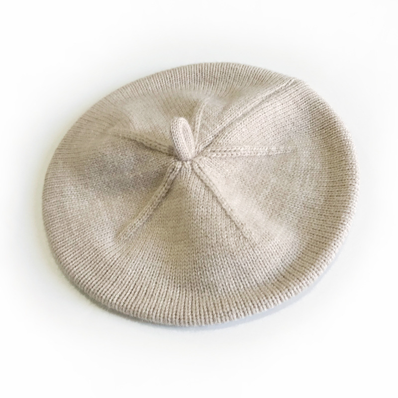 Fashion Baby Knitted Beret Hat Solid Color Children's Warm Hats Autumn Winter Painter Cap For Girls Kids Bonnet Accessories
