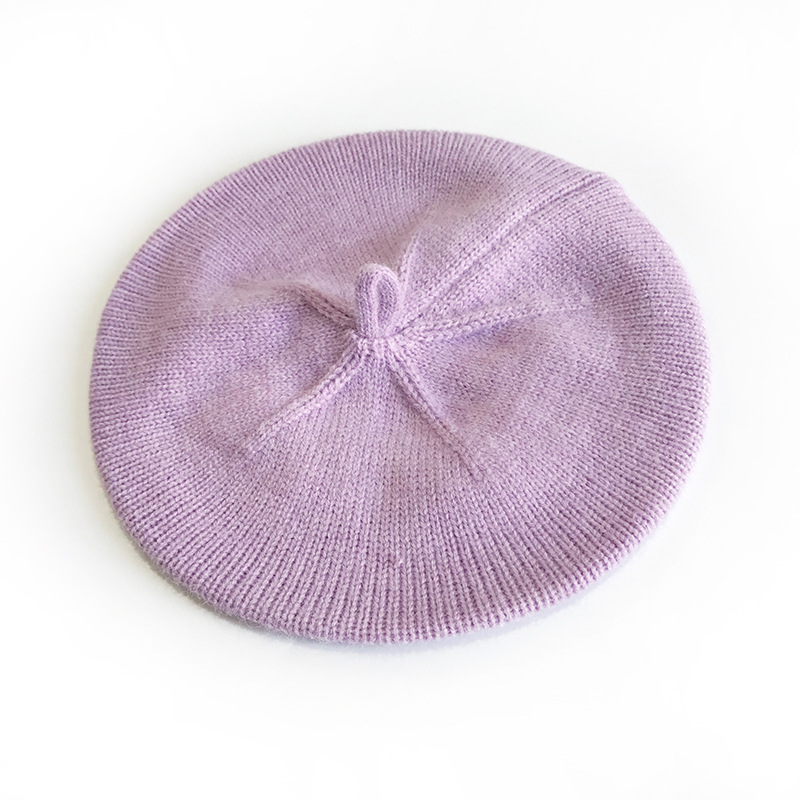 Fashion Baby Knitted Beret Hat Solid Color Children's Warm Hats Autumn Winter Painter Cap For Girls Kids Bonnet Accessories