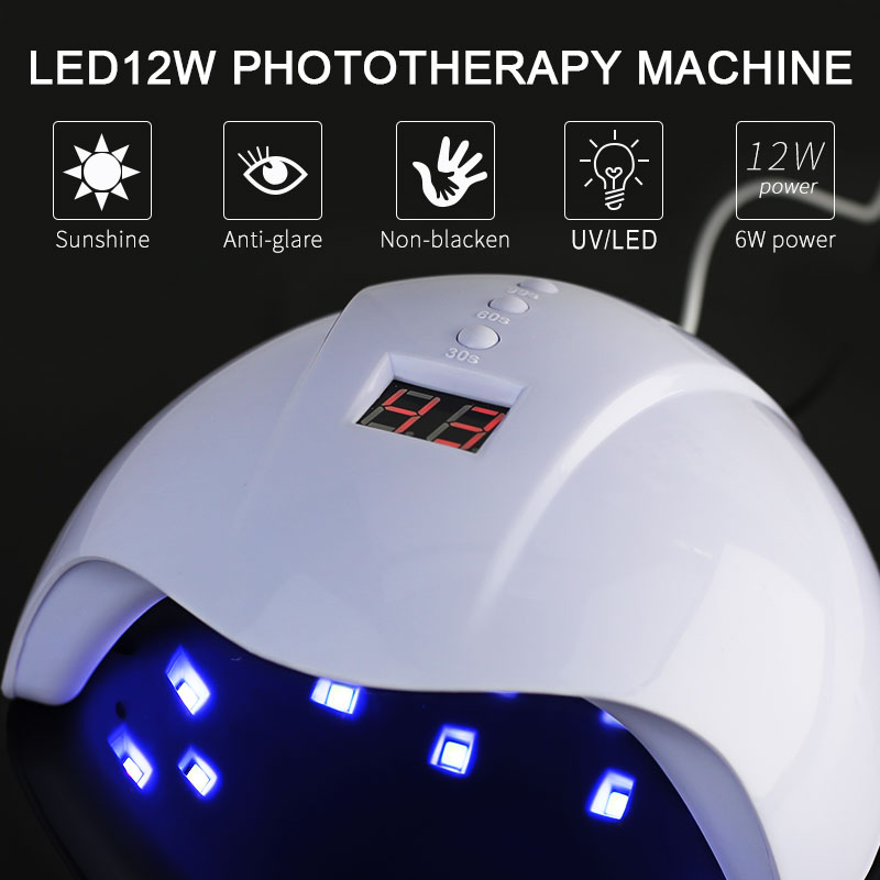 Nail Dryer Machine 12W UV LED Lamp Portable USB Cable Home Use UV Gel Polish 12 LED Lamp Nail Dryer Tool