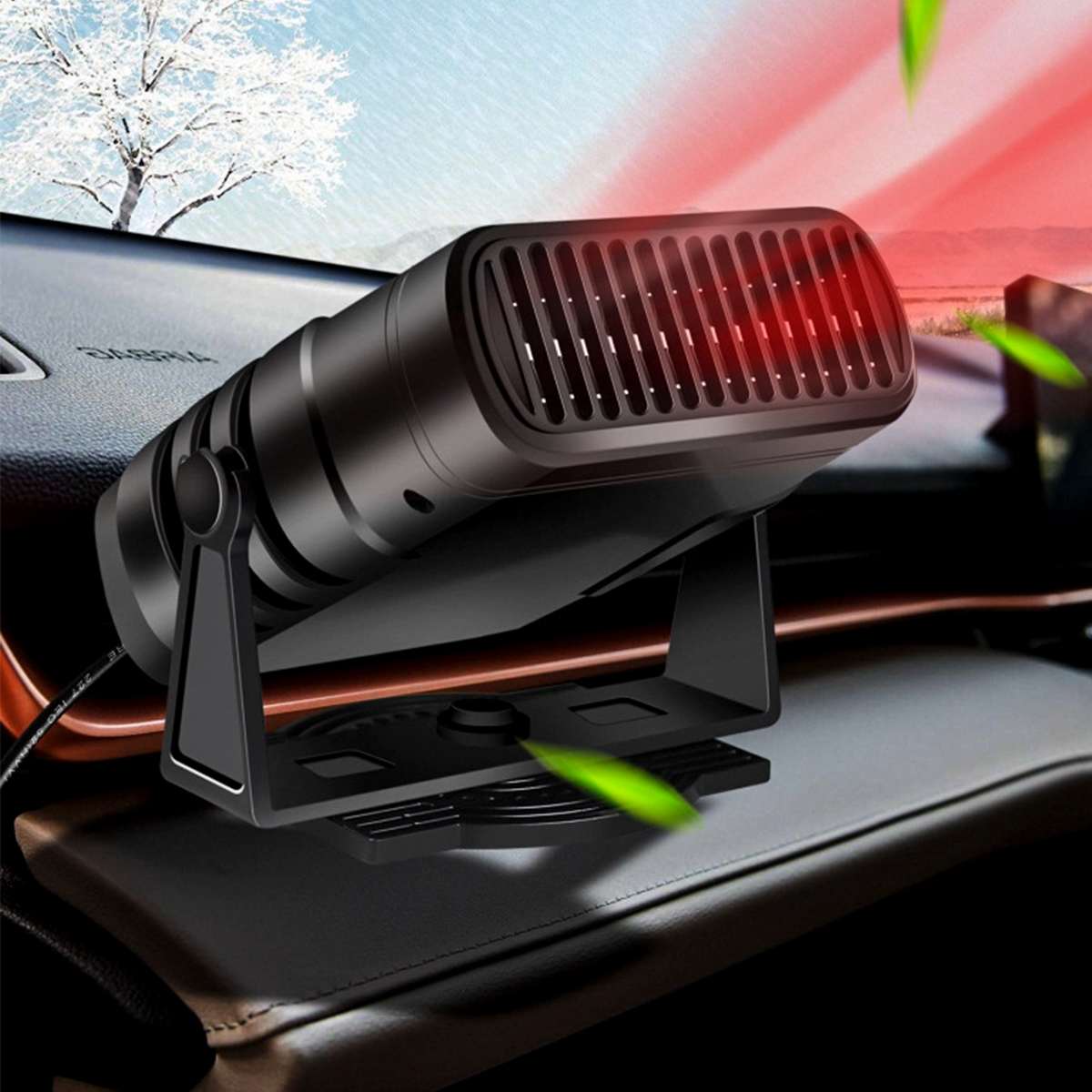12V/24V Portable Car Heater Electric Cooling Heating Fan 4 IN 1 Electric Dryer Windshield Defogging Demister Defroster 120W
