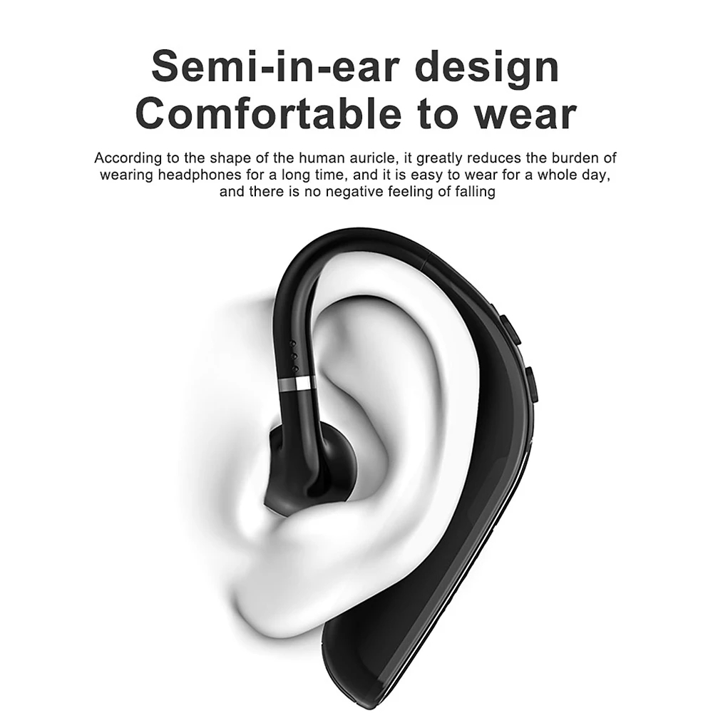 TW16 Wireless Headphone Bluetooth 5.0 Headset Single Ear Earphone Noise Reduction IPX5 Waterproof For Driving Meeting