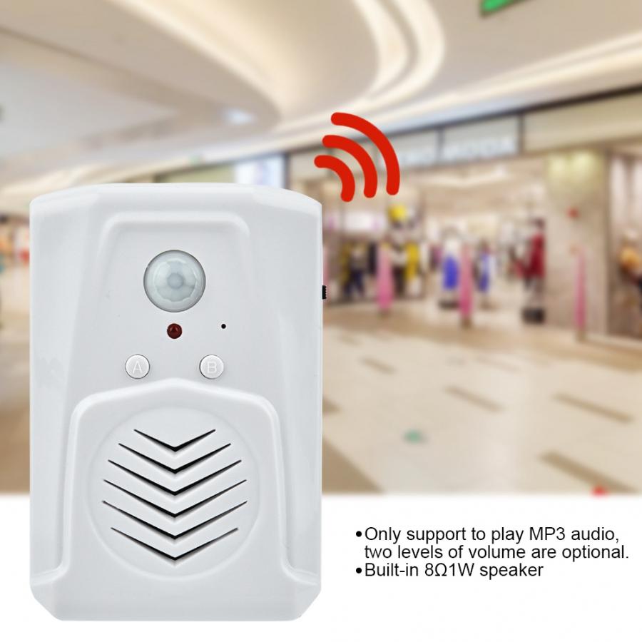 Sensor Motion Alarm MP3 Player Infrared Induction Wireless PIR Doorbell Alarm for Safety Voice Reminder Welcome Door Bell
