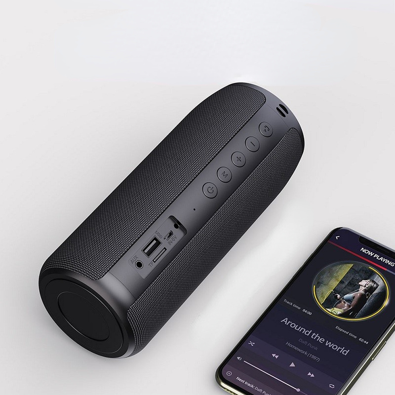 Wireless Bluetooth Speaker Portable Sound Column Waterproof Subwoofer with FM Radio for Outdoor Sports Computer