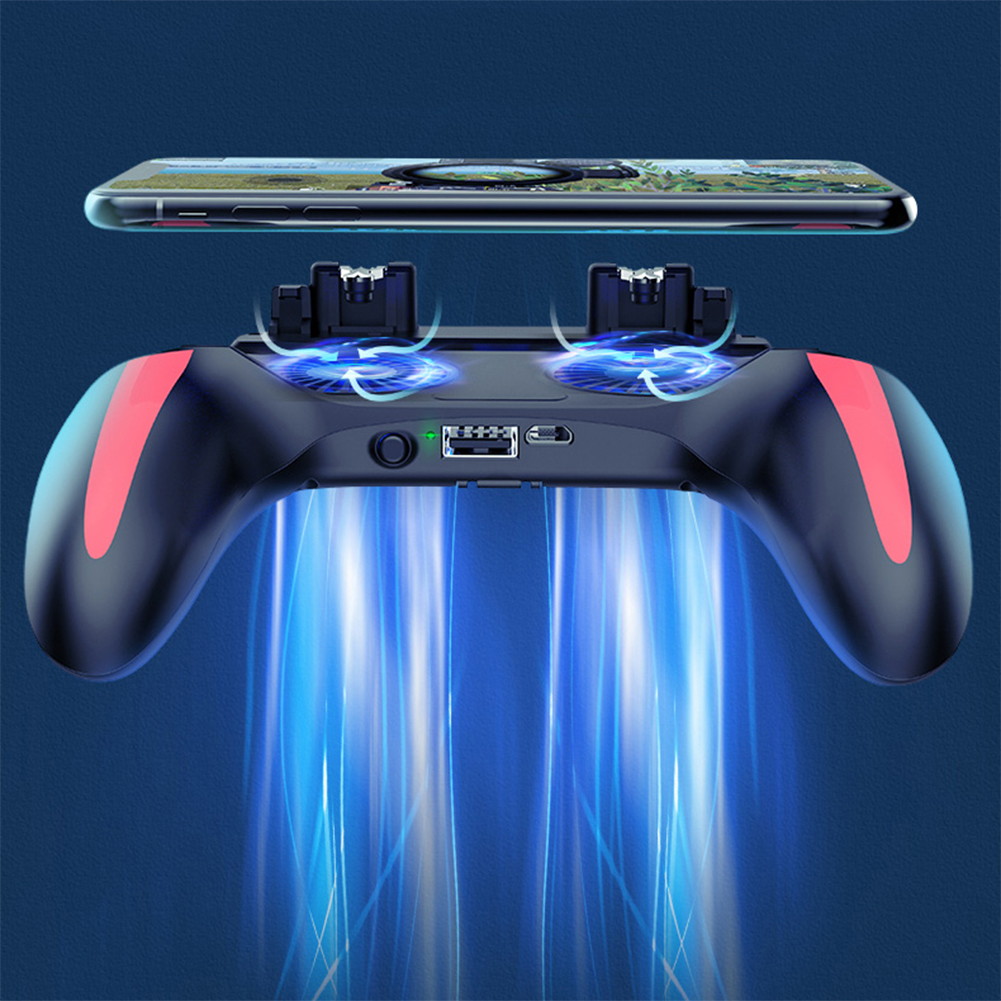 Dual Fan Cooler Gamepad for  Game Controller For 4.7-6.5 inch Mobile Phone Game Shooter Joystick  Cooling Gamepad