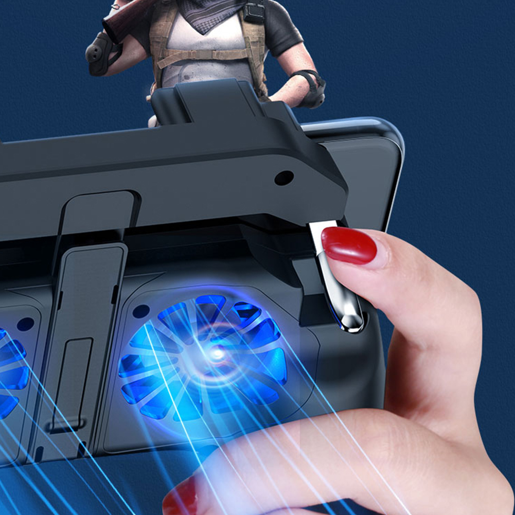 Dual Fan Cooler Gamepad for  Game Controller For 4.7-6.5 inch Mobile Phone Game Shooter Joystick  Cooling Gamepad