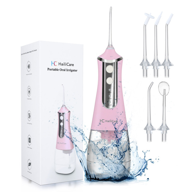 Portable Oral Irrigator Water Flosser Dental Water Jet Tools Pick Cleaning Teeth 5 Nozzles Mouth Washing Machine Floss