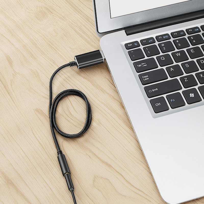 1M External USB Sound Card 2 in 1 USB to 3.5mm Audio Jack Earphone Mic Stereo Audio Adapter for PC Notebook PS4