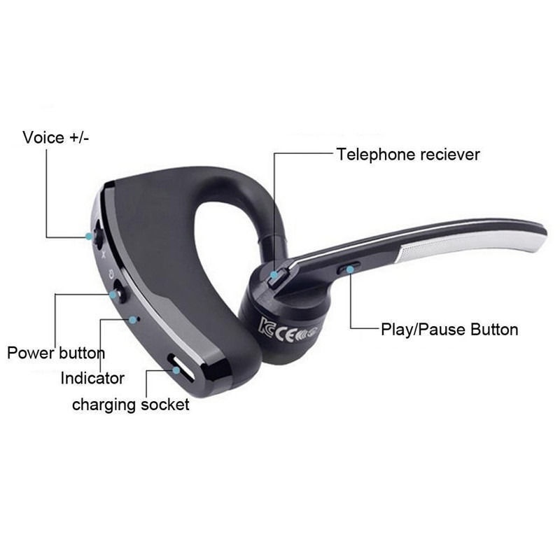 V8 rtSpo Blutooth Earphone Wireless Stereo HD Mic Headphones Bluetooth Hands In Car Kit With Mic For iPhone Samsung Huawei Phone