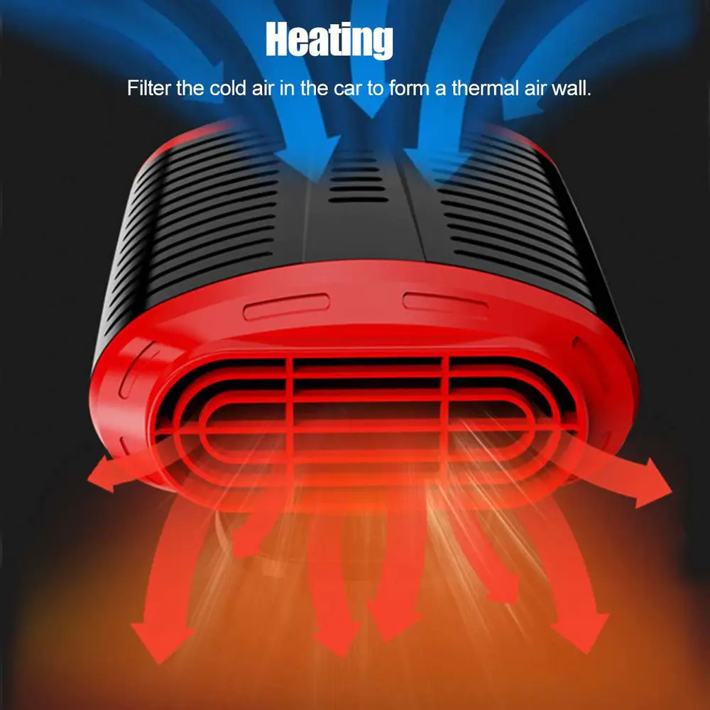 4 In 1 12v/24v Auto Car Heater Electric Cooling Heating Fan Portable Electric Dryer Windshield Defogging Demister Defroster
