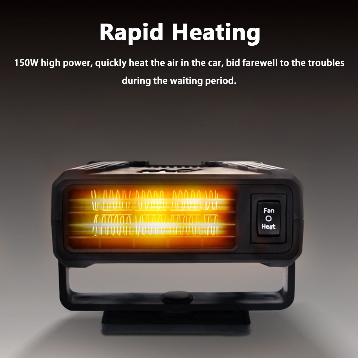 4 IN 1 150W 12V/24V Car Heater Potable Auto Heater Defroster Electric Fan Heater Windscreen Defogging Defrost Ventilation