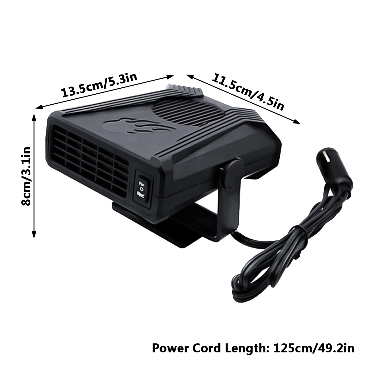 4 IN 1 150W 12V/24V Car Heater Potable Auto Heater Defroster Electric Fan Heater Windscreen Defogging Defrost Ventilation