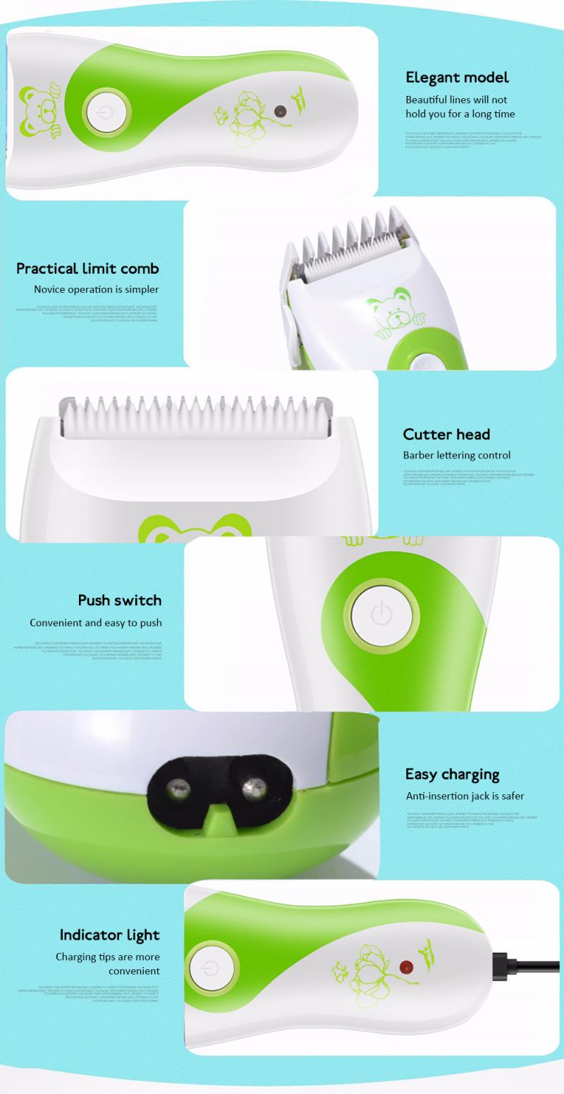Baby Electric Hair Clipper Rechargeable Low Noise Hair Trimmer Hair Cutting Machine Hair Shaving Combs Children Cutting Tool Hot