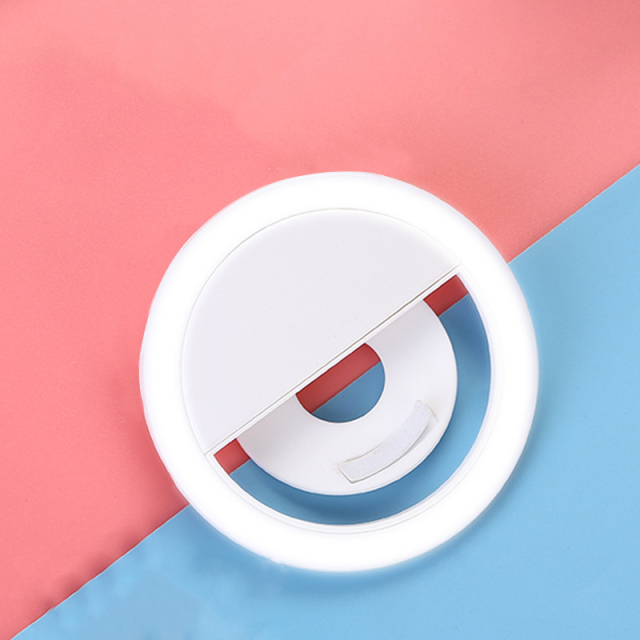 USB Rechargeable LED Selfie Ring Light For Phone Clip Round Circle Portable Mini Ringlight Flash