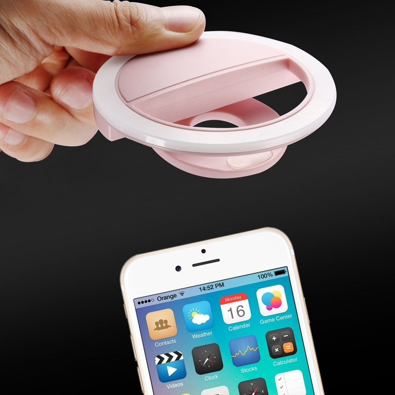 USB Rechargeable LED Selfie Ring Light For Phone Clip Round Circle Portable Mini Ringlight Flash